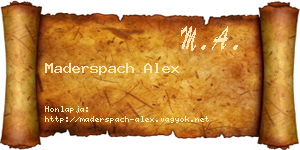 Maderspach Alex névjegykártya